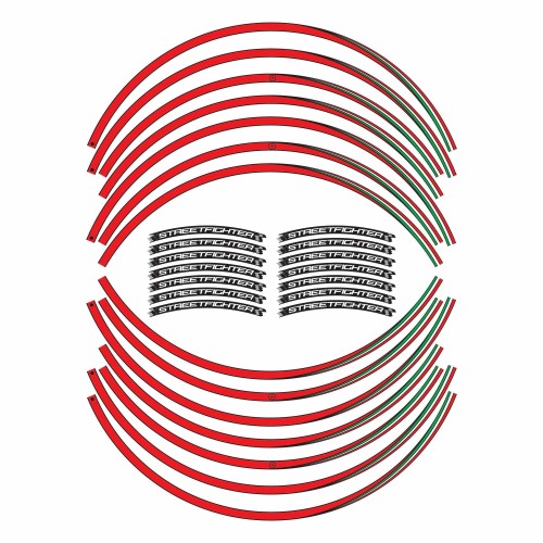 STRINGS for 17 RIMS compatible for MOTORBIKE DUCATI STREETFIGHTER - Red Italy 2