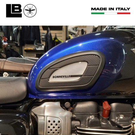 Adesivi 3D Protezioni Laterali serbatoio compatibili con Triumph Bonneville