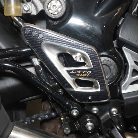 Adesivi 3D Protezioni Battitacco pedane moto compatibili con Triumph Speed 400