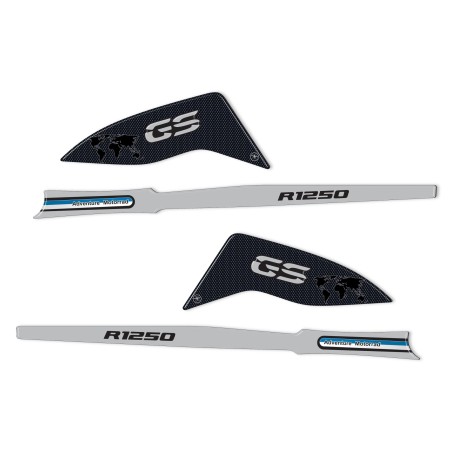 Adesivi 3D Protezioni Paramani compatibili con moto BMW R 1250 GS 2019-2023