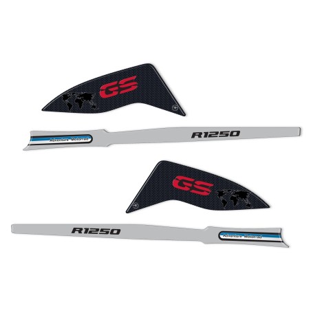 Adesivi 3D Protezioni Paramani compatibili con moto BMW R 1250 GS 2019-2023