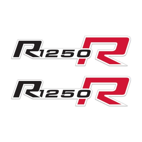 2 PEGATINAS para MOTO compatibles BMW R1250R STICKERS R 1250 R NEGRO-ROJO 12x3 cm 
