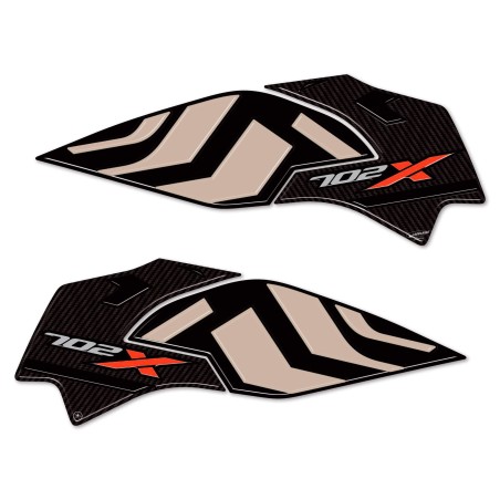 Adesivi 3D Protezioni laterali moto compatibili con Benelli TRK 702X beige 2024