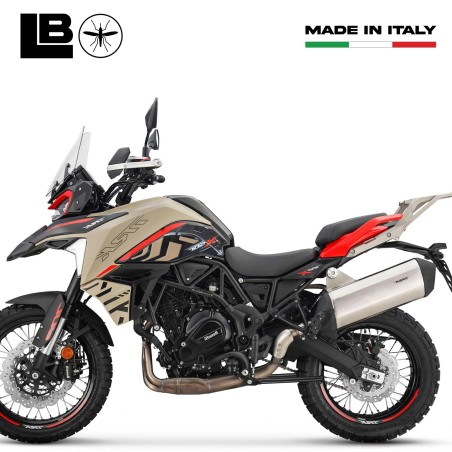 Adesivi 3D Protezioni laterali moto compatibili con Benelli TRK 702X beige 2024