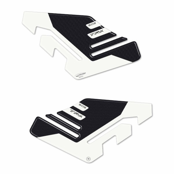 3D Aufkleber Tank Side Protectors kompatibel mit Benelli TRK 502 weiß