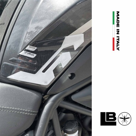 Adhesivos protectores laterales del depósito 3D compatibles con Benelli TRK 502 blanco