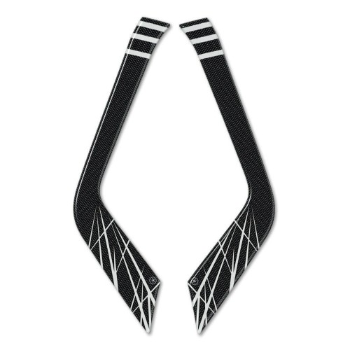 2 PEGATINAS de gel 3D compatibles para MANGO DE MOTO HONDA AFRICA TWIN 2016-17 plateado 