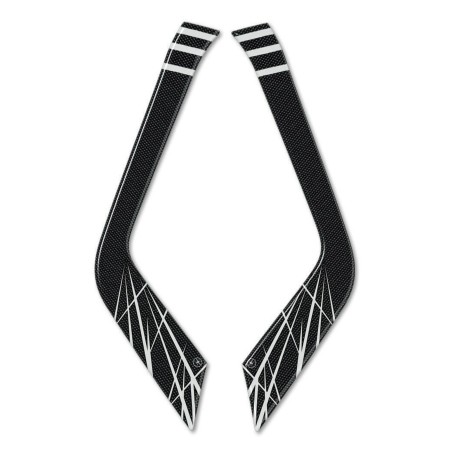 2 PEGATINAS de gel 3D compatibles para MANGO DE MOTO HONDA AFRICA TWIN 2016-17 plateado 