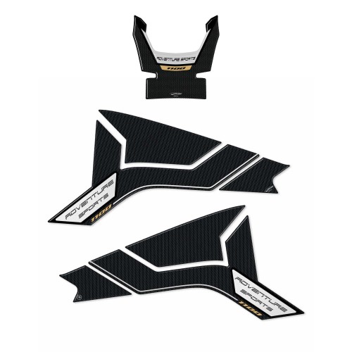 KIT 3 PEGATINAS DE GEL PARA DEPOSITO MOTO compatible HONDA AFRICA TWIN ADVENTURE Negro 1100 L