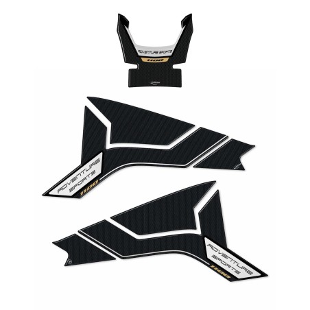 KIT 3 PEGATINAS DE GEL PARA DEPOSITO MOTO compatible HONDA AFRICA TWIN ADVENTURE Negro 1100 L