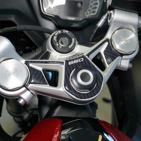 Adesivo 3D Piastra Forcella Sterzo moto compatibile con Triumph Daytona 660 2024