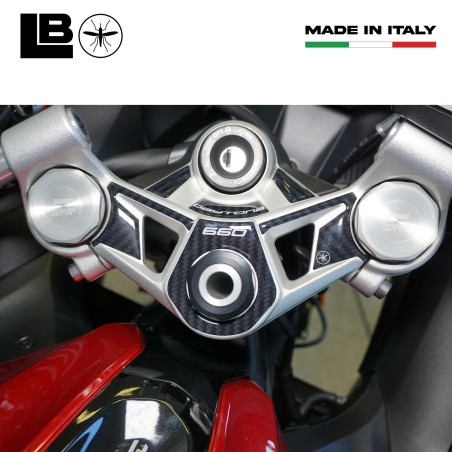 Adesivo 3D Piastra Forcella Sterzo moto compatibile con Triumph Daytona 660 2024
