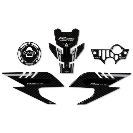 Complete Kit 3D Stickers Motorcycle Protections Compatible with Yamaha YZF R25 2019-23
