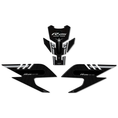 Kit de pegatinas de gel 3D para protectores de depósito de moto compatibles con Yamaha YZF R25 2019-23