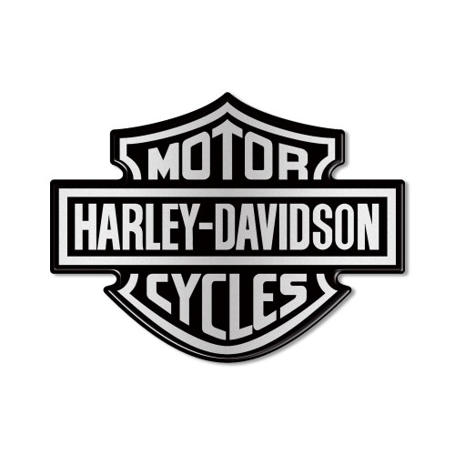 ADESIVO 3D STEMMA LOGO SERBATOIO compatibile MOTO HARLEY DAVIDSON 95x70 Argento