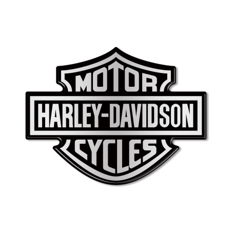 ADESIVO 3D STEMMA LOGO SERBATOIO compatibile MOTO HARLEY DAVIDSON 95x70 Argento