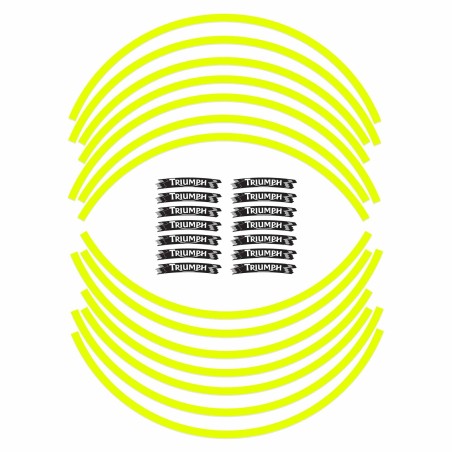 KIT STRISCE ADESIVE compatibili per CERCHI 17 MOTO TRIUMPH GIALLO FLUO