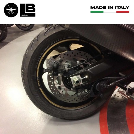 Kit Strisce Adesive Per Cerchi Compatibili Per Yamaha Scooter Tmax 2008-2023 Oro