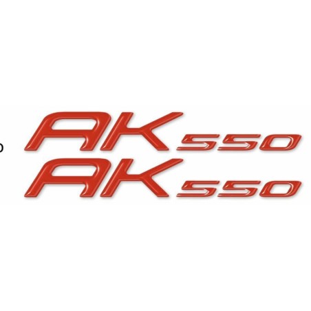 2 ADESIVI/STICKERS in RESINA gel 3D SCRITTA AK 550 per SCOOTER KIMCO AK550 new