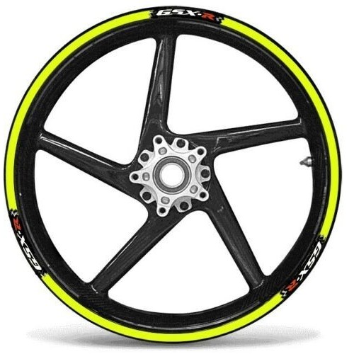 KIT DE TIRAS ADHESIVAS compatibles para LLANTAS DE MOTO GSX-R SUZUKI GSXR - AMARILLO FLUO