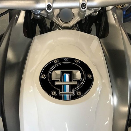 Adesivo 3D protezione tappo moto CON CHIAVE compatibile con BMW 2013 - 2022 Nero