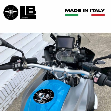 Adesivo 3D protezione tappo moto CON CHIAVE compatibile con BMW 2013 - 2022 Nero
