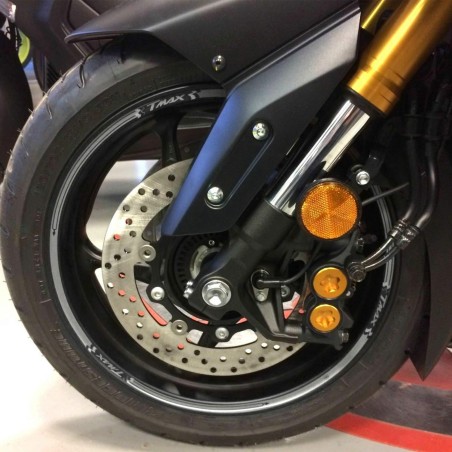 TIRAS ADHESIVAS para LLANTAS compatibles para scooter YAMAHA TMAX 2008-2023 PLATA