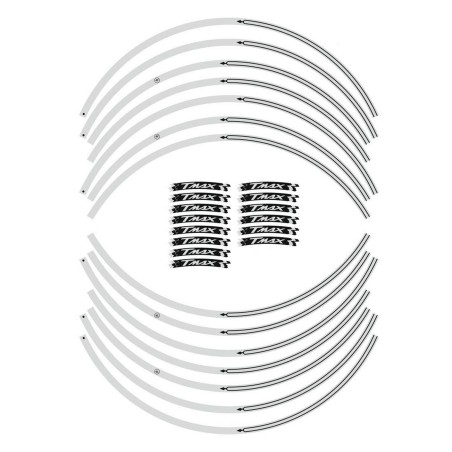 STRISCE ADESIVE per CERCHI compatibili per YAMAHA scooter TMAX 2008-2023 ARGENTO