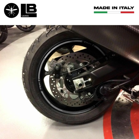 TIRAS ADHESIVAS para LLANTAS compatibles para scooter YAMAHA TMAX 2008-2023 PLATA