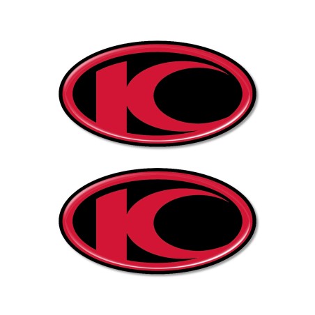 2 ADESIVI in RESINA gel 3D compatibili per scooter Kymco Xciting Nero-ROSSO New