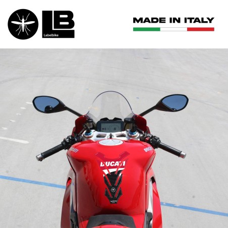 PARASERBATOIO ADESIVI Serbatoio in RESINA CARBONIO- ROSSO per MOTO DUCATI -CORSE