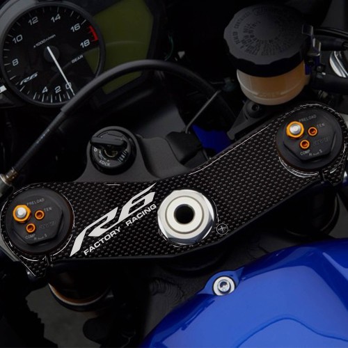 ADESIVO 3D compatibile per MOTO YAMAHA R6 PROTEZIONE PIASTRA FORCELLA 2017-2020