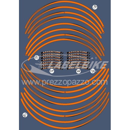STRISCE ADESIVE compatibili per MOTO KTM 1090-1190-1290 ADVENTURE CERCHI 17' 19'