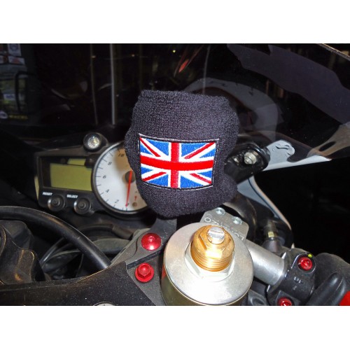 ESCLUSIVO POLSINO TRIUMPH SERBATOIO OLIO LIQUIDO FRENI per MOTO Bandiera Inglese