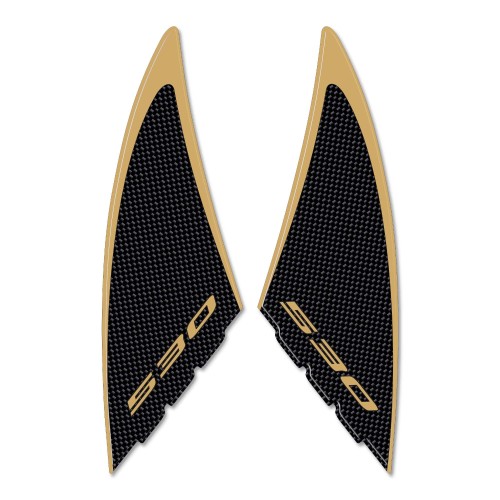 2 pegatinas de gel 3D compatible para scooter YAMAHA Tmax 530 carbono ergal