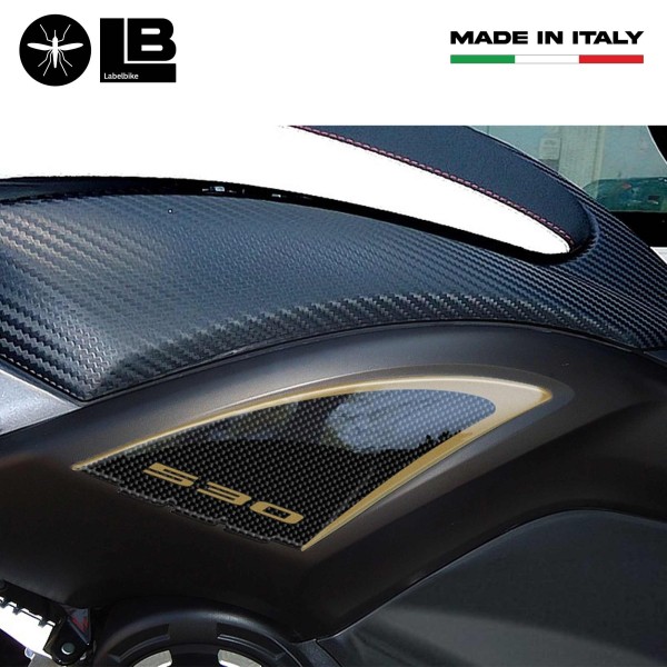 2 AUFKLEBER 3D-Gel-Aufkleber kompatibel für Yamaha Tmax 530 Carbon-Ergal-Roller