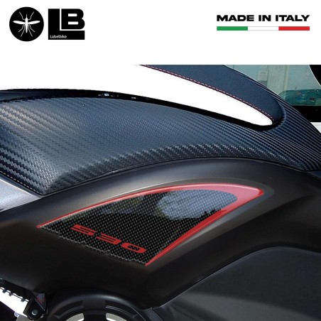 2 STICKERS 3D gel stickers compatible for YAMAHA Tmax 530 carbon ergal scooter
