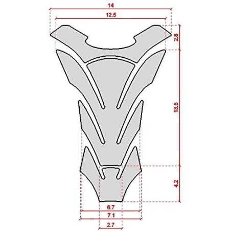 Paraserbatoio Adesivo neutro in Resina 3D Protezione Serbatoio Moto - carbonio