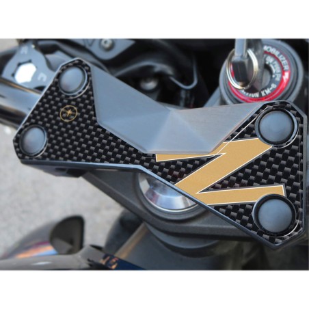PROTEZIONE 3D PIASTRA FORCELLA compatibile per MOTO KAWASAKI Z750 Z1000 z oro