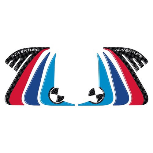 2 PEGATINAS DE GEL 3D PROTECCIONES LATERALES RALLY para MOTO GS R1200 ADVENTURE 2014-2017