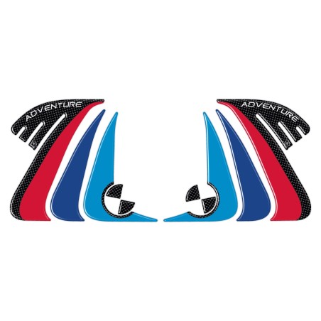 2 PEGATINAS DE GEL 3D PROTECCIONES LATERALES RALLY para MOTO GS R1200 ADVENTURE 2014-2017