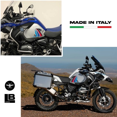 2 ADESIVI gel 3D PROTEZIONI LATERALI RALLY per MOTO GS R1200 ADVENTURE 2014-2017