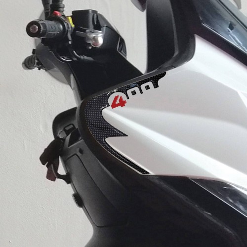 2 ADHESIVOS DE GEL 3D PARA PROTECCIÓN DE ESQUINAS compatibles con Kymco XCITING 400 2012-2017