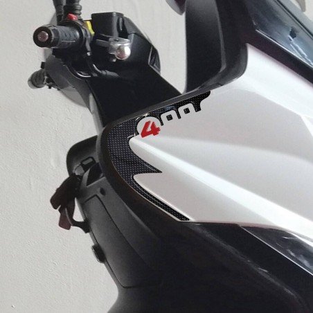 2 ADHESIVOS DE GEL 3D PARA PROTECCIÓN DE ESQUINAS compatibles con Kymco XCITING 400 2012-2017