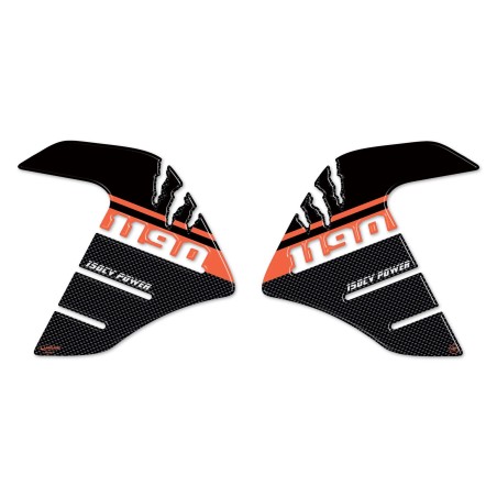 2 PEGATINAS 3D PROTECCIONES LATERALES DE DEPÓSITO compatibles para MOTO KTM 1190 ADVENTURE