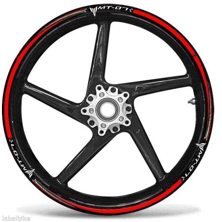 TIRAS ADHESIVAS compatibles con pegatinas LLANTAS MOTO YAMAHA MT-07 17' tuning
