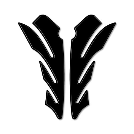 2 EXCLUSIVE 3D RESIN STICKERS BLACK TANK SIDE PROTECTION for MOTORCYCLES