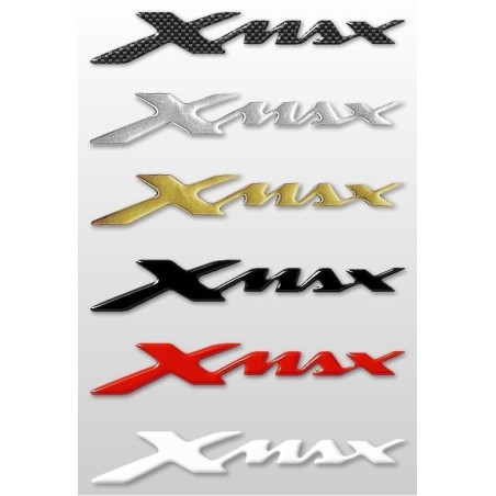 2 ADESIVI/STICKERS in RESINA 3D SCRITTA XMAX per SCOOTER Accessori YAMAHA X MAX