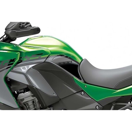 2 ADESIVI 3D GEL PROTEZIONI LATERALI compatibili per moto KAWASAKI VERSYS 1000 - Trasparente