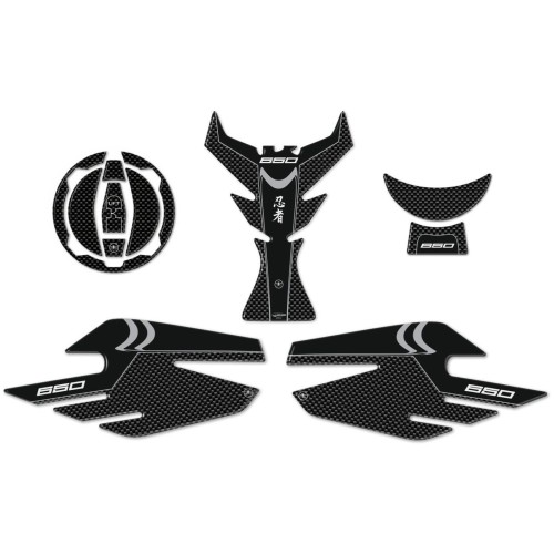 KIT DE PEGATINAS DE RESINA 3D PROTECCIONES compatibles para motos NINJA 650 KAWASAKI de carbono